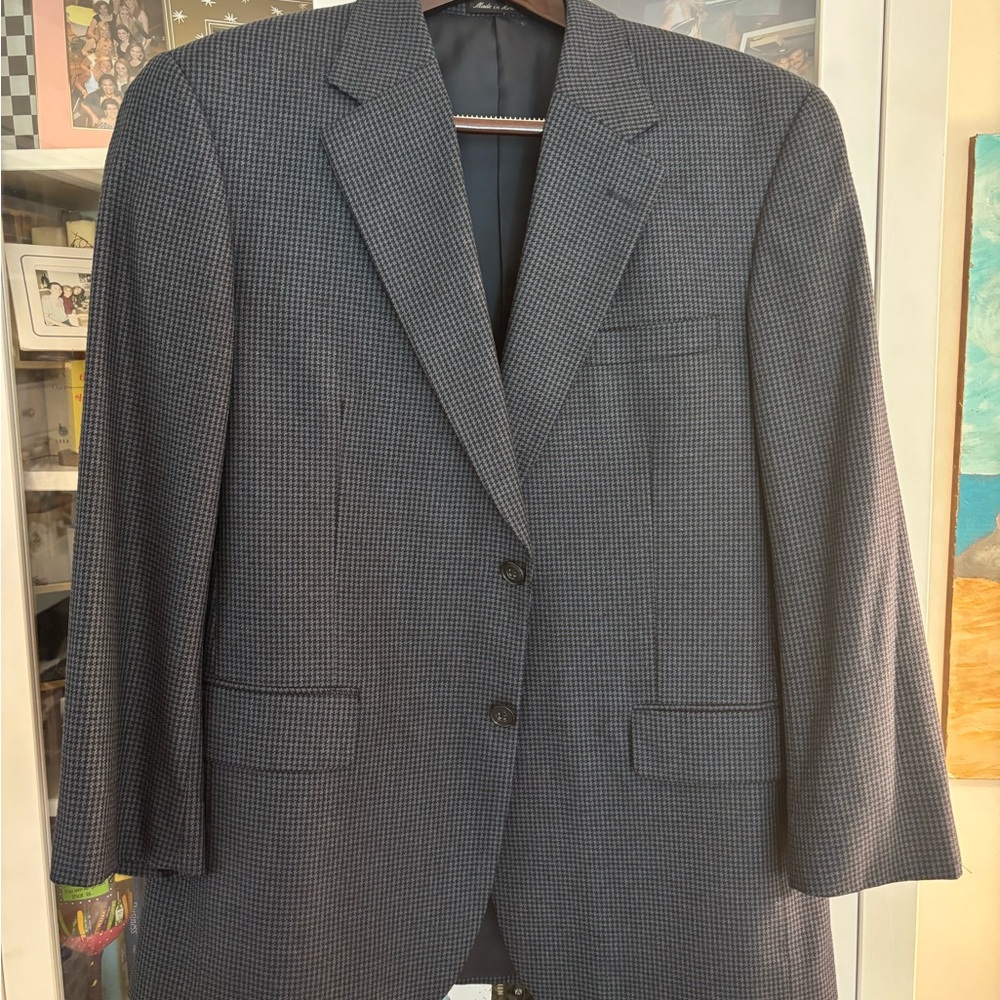 Macy's Blue/Gray Sport Coat with Notched Lapels